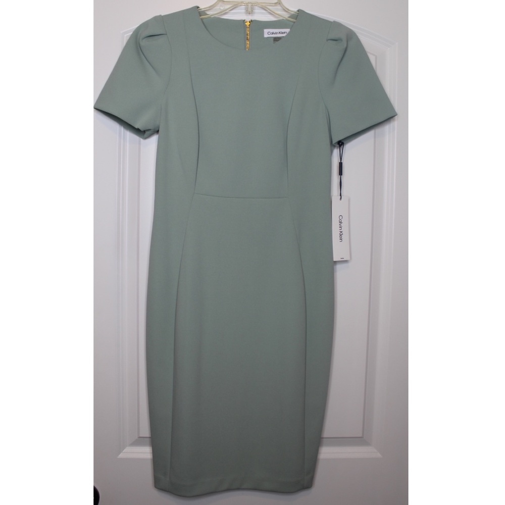 COPY - LIGHT GREEN PLEATED SHEATH DRESS